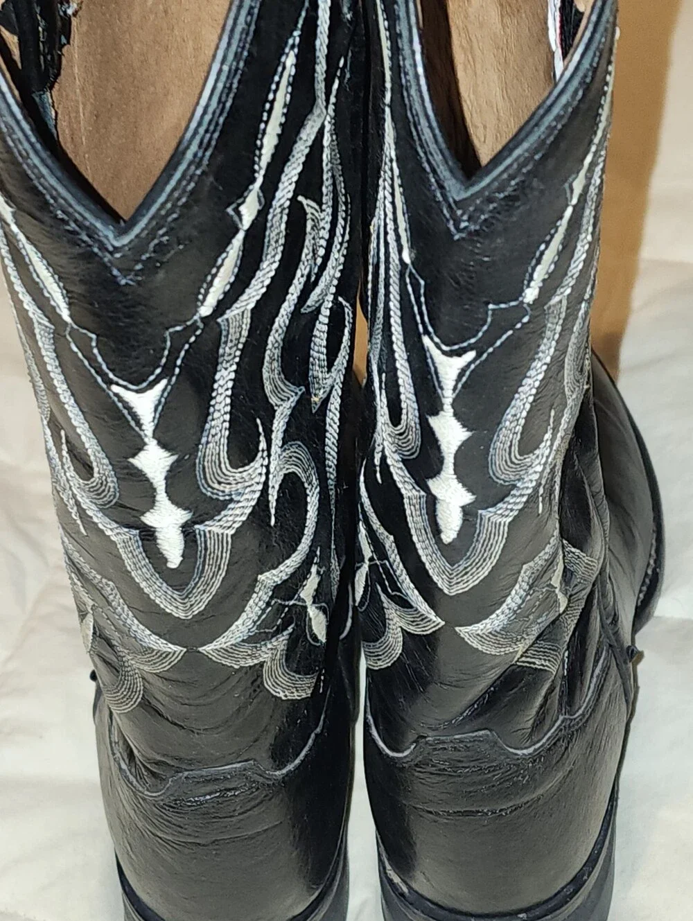 Mens Black Tony Lama Exotic Smooth Ostrich Tall Western Boots 7½D